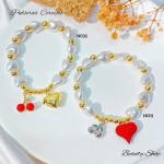 pulsera cereza oro chino 