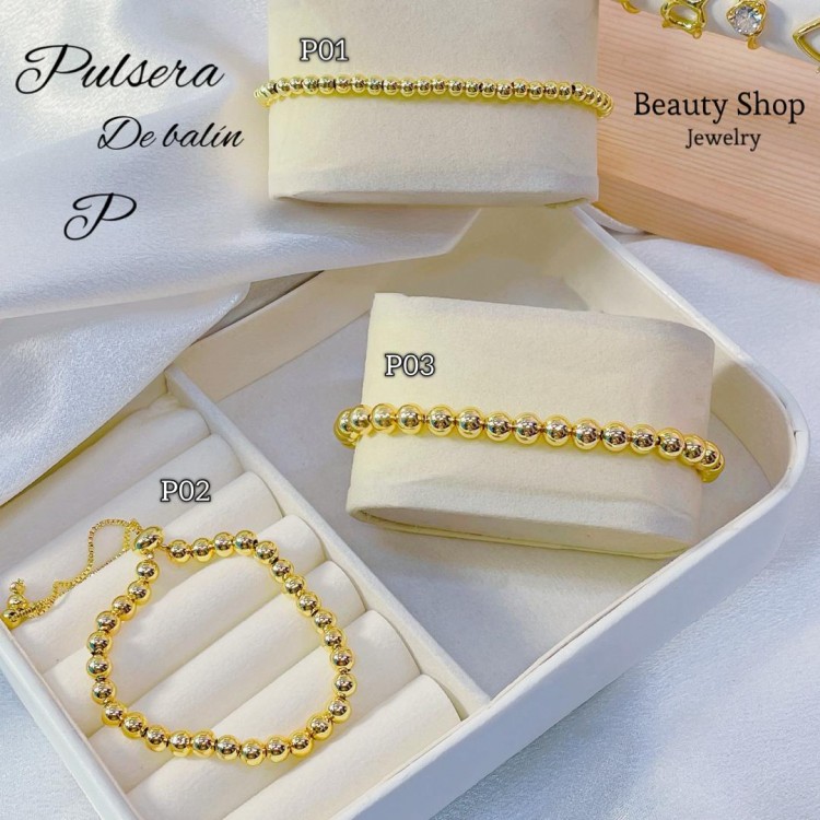Pulsera balín+raya ajustable pequeña Pulsera balín+raya ajustable pequeña