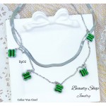 #0 choker doble cadena van cleff acero inoxidable