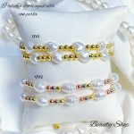 pulsera doble ajustable con perla