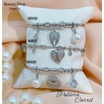 #H Pulseras Rígidas Con Dijes 
