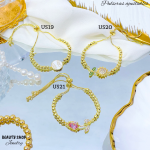 pulsera balin con dije oro chino 18k 