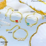 pulsera balin con dije oro chino 18k 