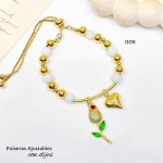 #01 pulsera ajustable con doble dije