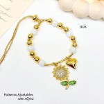 #01 pulsera ajustable con doble dije