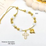#01 pulsera ajustable con doble dije
