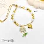 #01 pulsera ajustable con doble dije