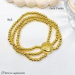 #1 pulsera triple balin con dije elegante