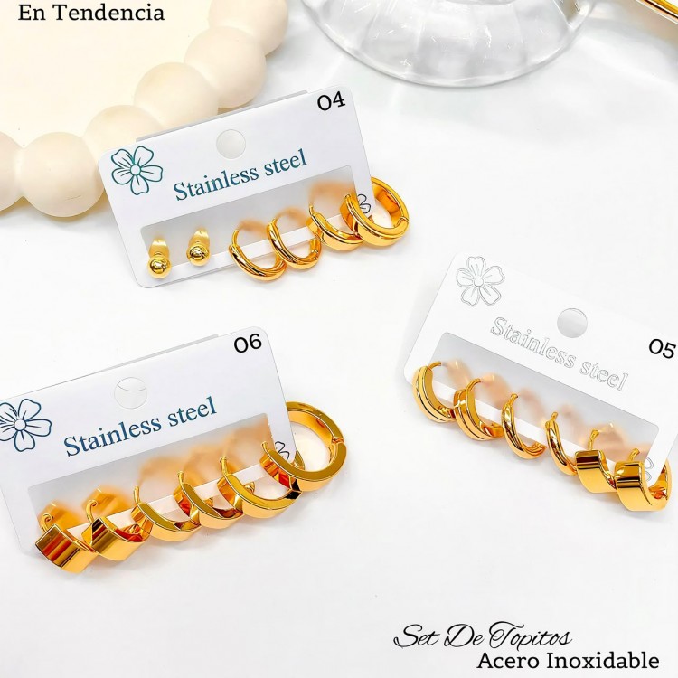 #B Set argolla acero new