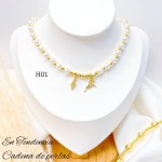 #35 collares con perlas y balines 13& 
