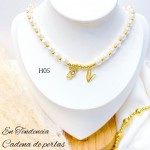 #35 collares con perlas y balines 13& 