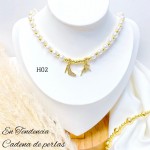 #35 collares con perlas y balines 13& 