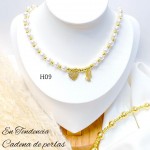 #35 collares con perlas y balines 13& 