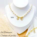 #35 collares con perlas y balines 13& 