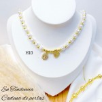 #35 collares con perlas y balines 13& 