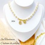 #35 collares con perlas y balines 13& 