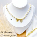 #35 collares con perlas y balines 13& 