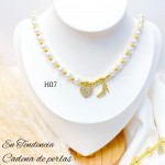 #35 collares con perlas y balines 13& 
