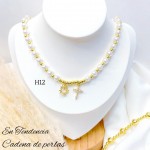 #35 collares con perlas y balines 13& 