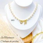 #35 collares con perlas y balines 13& 