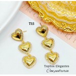 #B T zarcillo con piedra gold fiel