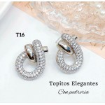 #B T zarcillo con piedra gold fiel