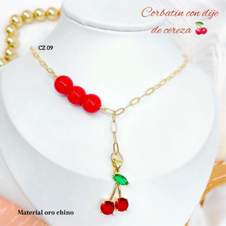 cadena eslabon con dije cereza