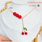 cadena eslabon con dije cereza