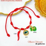 #0 pulsera nudo con 3 dijes