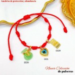 #0 pulsera nudo con 3 dijes