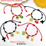 #0 pulsera nudo con 3 dijes