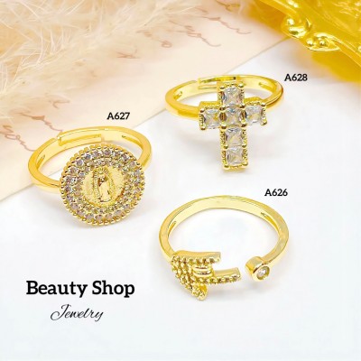 #A anillo ajustable oro chino