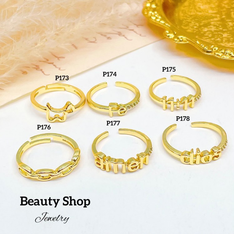 #A Anillos ajustable Baño oro 18 k  p