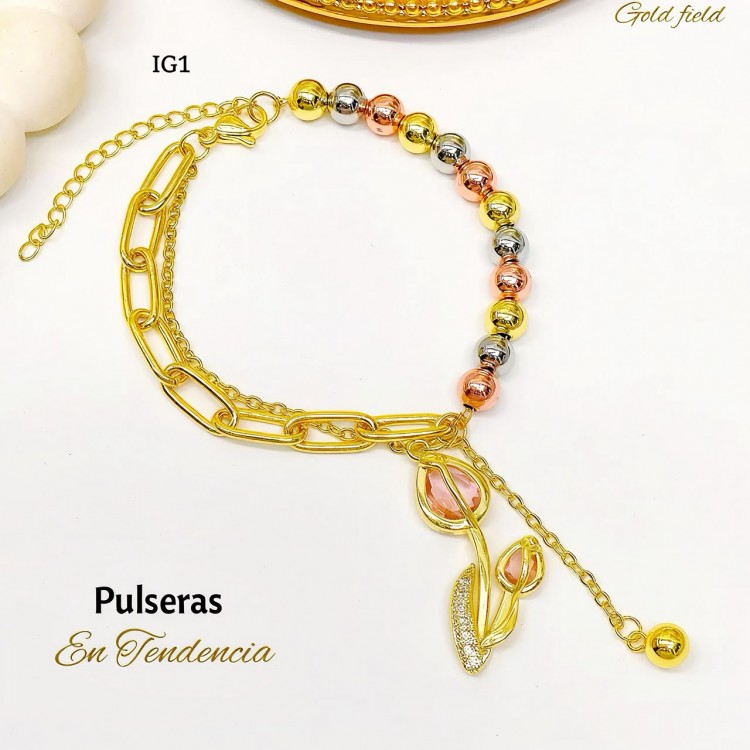 #01 pulsera tipo balin con dije #01 pulsera tipo balin con dije