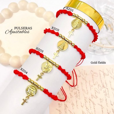#1 pulsera hilo con dije religiosa en tendencia