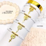 #1 pulsera hilo con dije religiosa en tendencia
