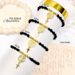 #1 pulsera hilo con dije religiosa en tendencia