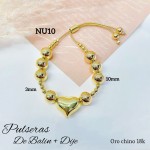 pulsera oro chino con corazon