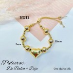pulsera oro chino con corazon