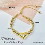 pulsera oro chino con corazon
