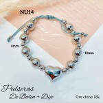 pulsera oro chino con corazon