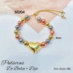pulsera oro chino con corazon