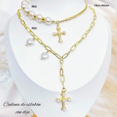#N cadena eslabon con dije corazon