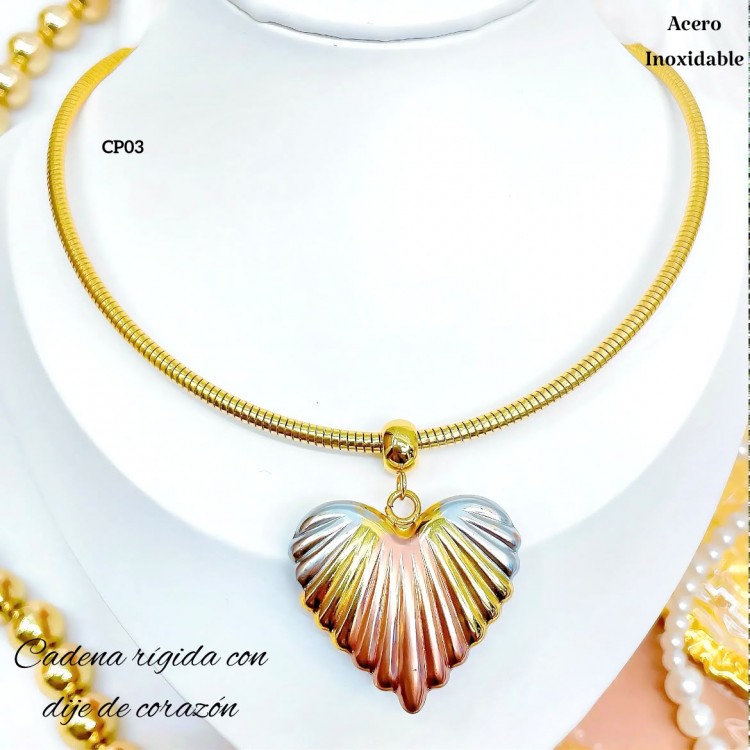 cadena rigida con dije corazon cadena rigida con dije corazon