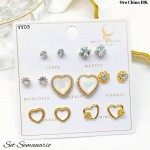 #B set de zarcillo lujos oro chino 18k 