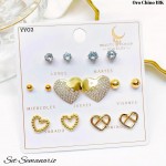 #B set de zarcillo lujos oro chino 18k 