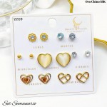 #B set de zarcillo lujos oro chino 18k 