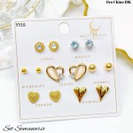 #B set de zarcillo lujos oro chino 18k 