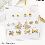 #B set de zarcillo lujos oro chino 18k 