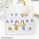 #B set de zarcillo lujos oro chino 18k 